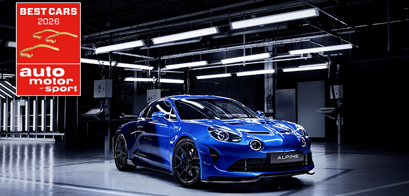 Alpine A110 avec logo Best Cars 2026 Auto Motor und Sport catégorie Sportives