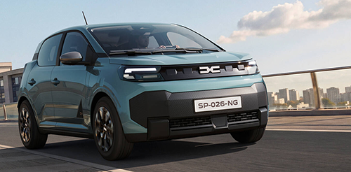 Nouvelle Dacia Spring en essai dynamique sur un pont