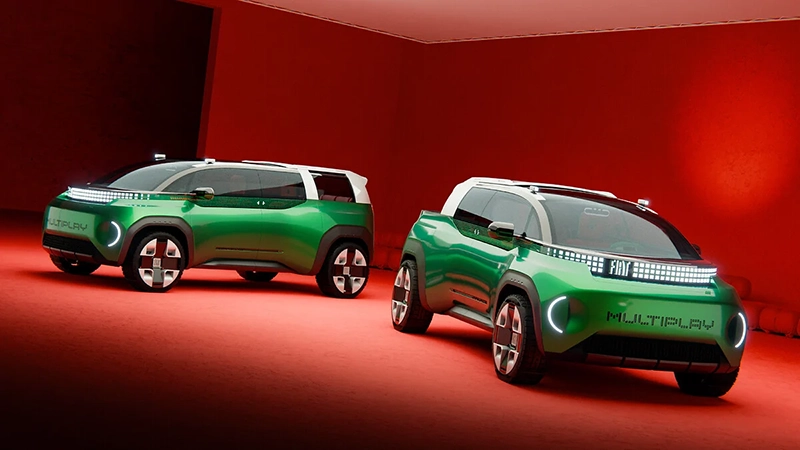 Fiat Multiplay en duo vert et blanc