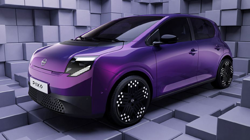 Nissan PIXO trois quart avant dans un  studio