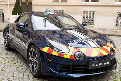 Dvoilement des nouvelles Alpine A110 gendarmerie nationale intr