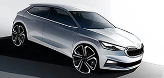 210422 skoda fabia exterior design sketches intr
