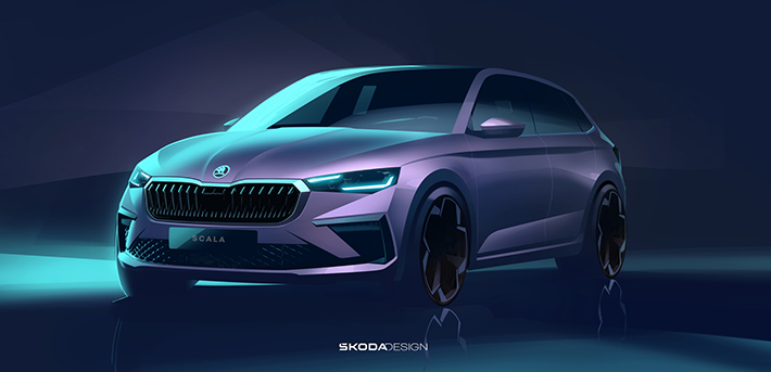 Sketch Škoda Scala restylée 1 jpg