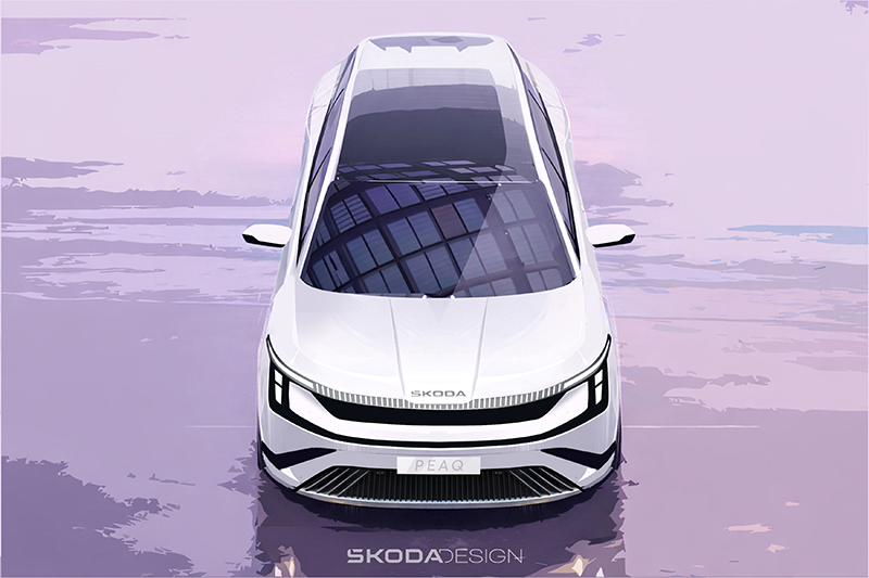 Skoda Peak vue de dessus  du futur SUV Skoda