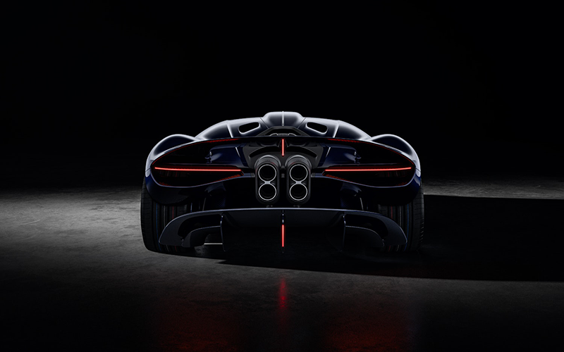 Réduite à l'essentiel, la carrosserie révèle une nouvelle lecture du design Bugatti.